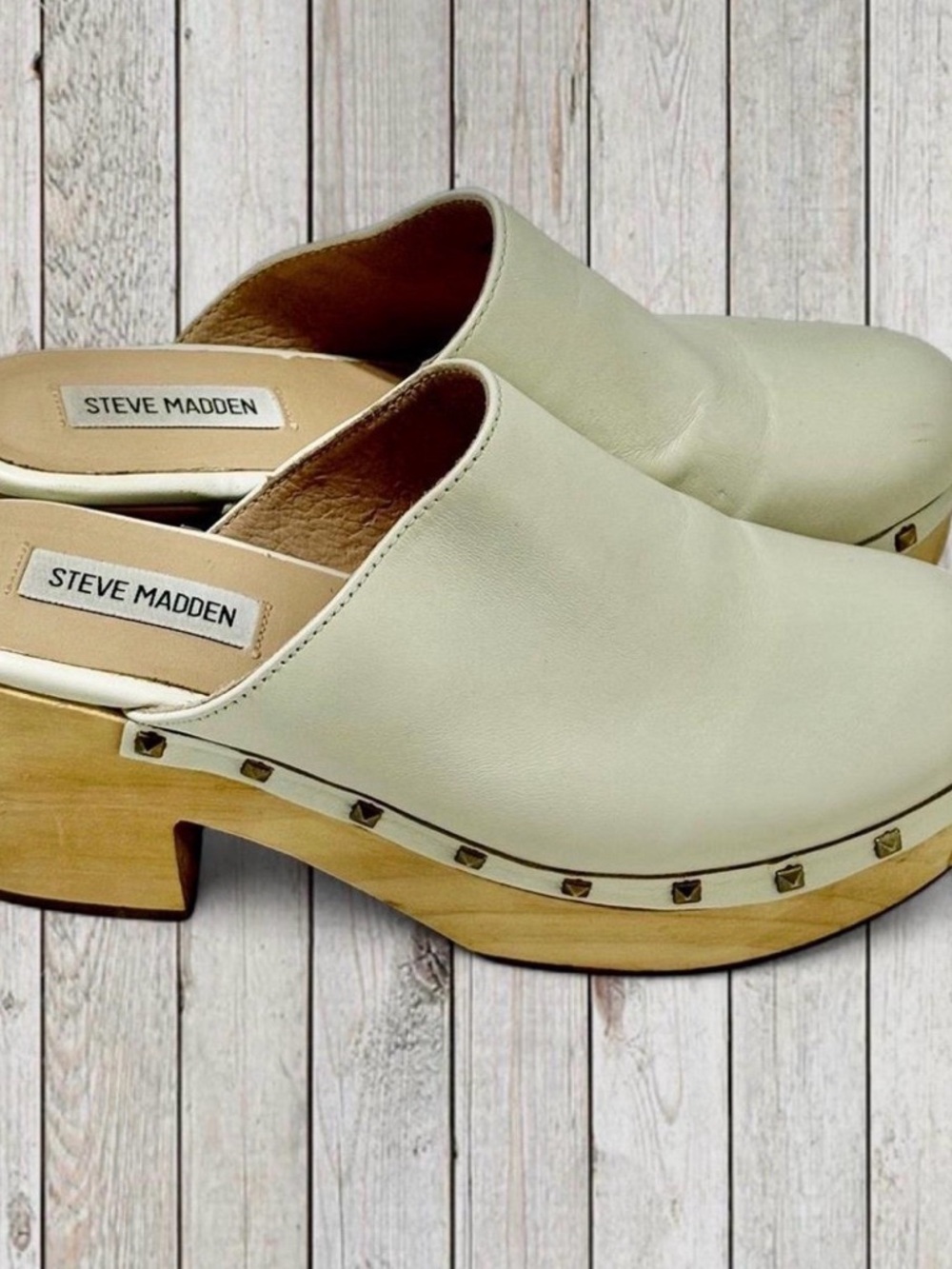 STEVE MADDEN Brooklyn-1 Leather Platform Clog Heels – Size 8.5M - Picture 5 of 9